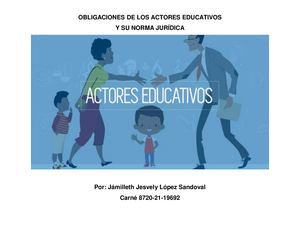 Obligaciones De Los Actores Educativos
