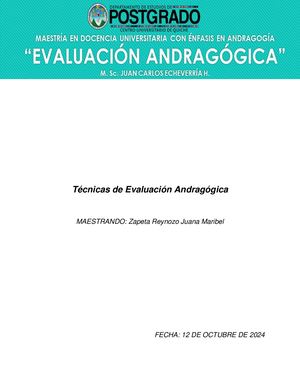 Técnicas De Evaluación Andragógica