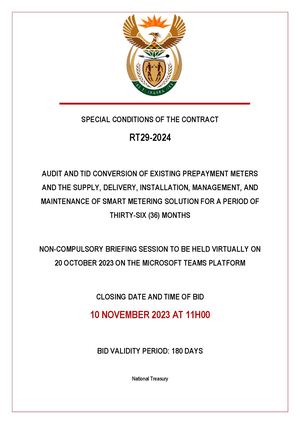 Rt29 2024 Annexure C Special Condition Of Contract