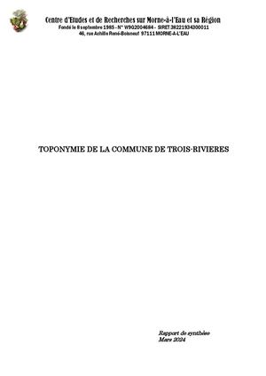 Etude des Toponymes De Trois Rivières_version Intermédiaire
