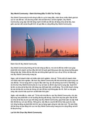 Sky World Community ĐáNh Giá Hàng ĐầU Từ ĐốI Tác Tin Cậy