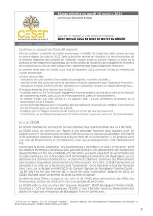 Bilan annuel 2023 de mise en œuvre du SRDEII – pour information