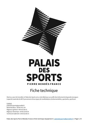 Fiche technique du Palais des Sports de Grenoble