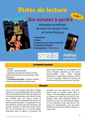 [Dossier pédagogique] BD - Dix mintes à perdre