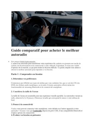 Comparatif pour acheter le meilleur autoradio Bluetooth