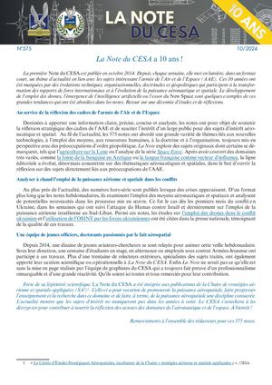 LA NOTE DU CESA N°575