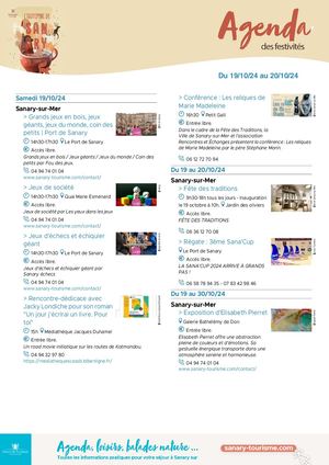 Agenda du week-end 19 & 20 octobre 2024