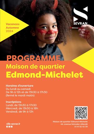 Maison de quartier Edmond-Michelet - Programme Vacances Automne 2024