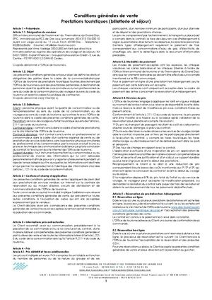 Conditions générales de vente 2024-2025