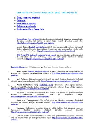 İStatistik ÖDev Yaptırma Si̇teleri