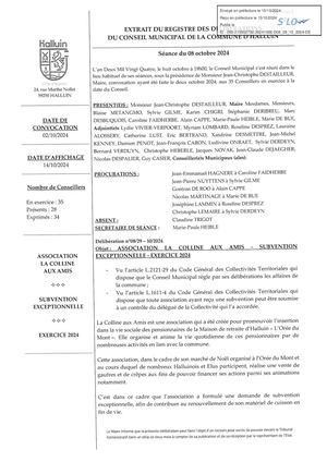 CM 08-10-24 08 Association La Colline aux Amis subvention exceptionnelle Exercice 2024