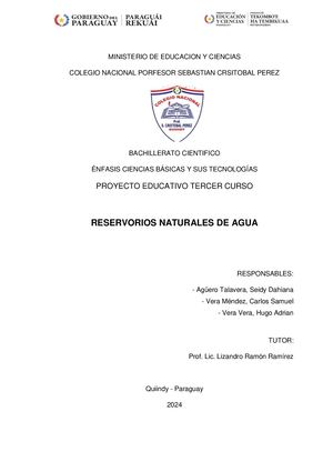 Reservorios Naturales De Agua