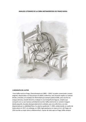 Analisis Literario De La Obra Metamorfosis De Franz Kafka