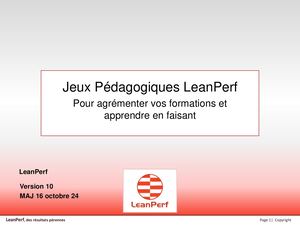 Catalogue de Jeux Serious Games Lean Perf V10