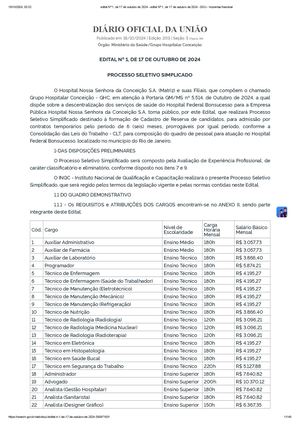 Edital Processo Seletivo Hospital Federal De Bonsucesso