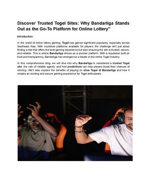 Discover Trusted Togel Sites Why Bandarliga Stands Out As The Go To Platform For Online Lottery