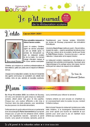 Journal Restauration Scolaire N°28 Octobre 2024
