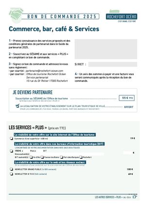 Bon de commande Commerce 2024