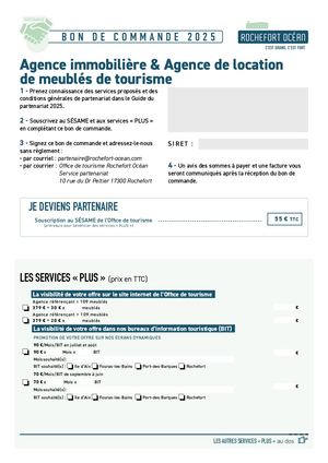 Bon de commande agence immobilière 2024