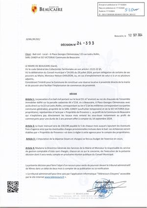Parution Des Actes Administratifs (décision D'aujourd'hui).
