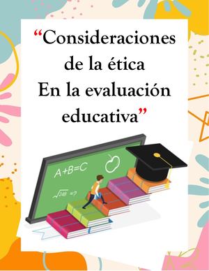 Consideraciones de la ética En la evaluación educativa
