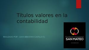 Títulos Valores En La Contabilidad