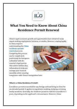 You Need to Know About China Residence Permit Renewal