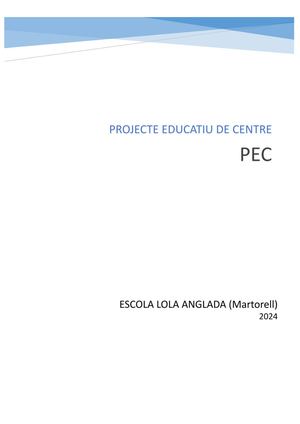Projecte Educatiu De Centre