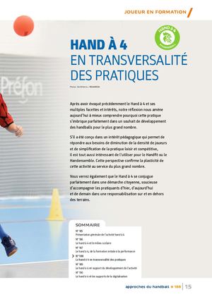 Le Hand à 4 En Transversalité Des Pratiques