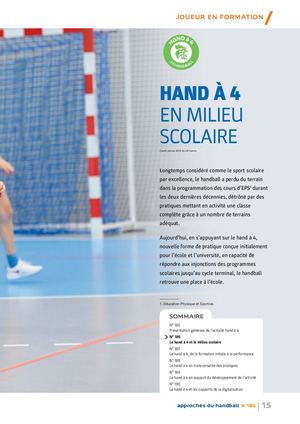 Le Hand à 4 Et Le Milieu Scolaire