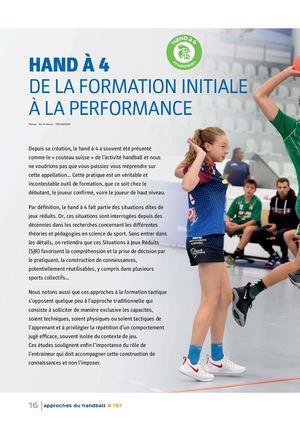 Le Hand à 4, De La Formation Initiale à La Performance