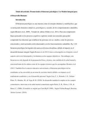 Articulo 1 Elizabeth Humba Rodriguez Tarea 3 Marcos De Referencia En Psicología