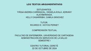 Presentación De Los Textos Argumentativos