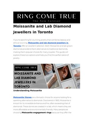 Moissanite and Lab Diamond Jewellers in Toronto | Ring Come True