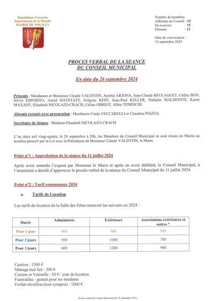 Pv Conseil Municipal Du 26 9 24