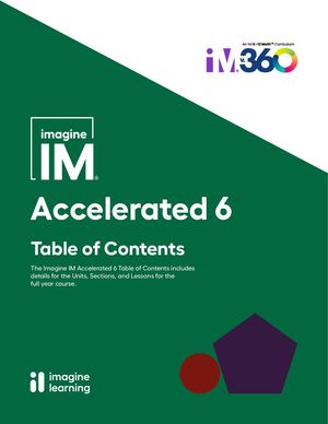 Imagine IM Accelerated 6 Table of Contents