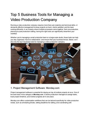 Top 5 Business Tools For Managing A Video Production Company