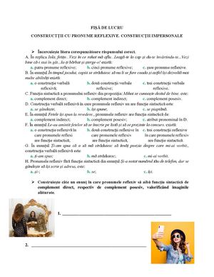Constructii Verbale Reflexive Si Personale Fisa