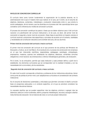 Niveles De Concrecion Curricular