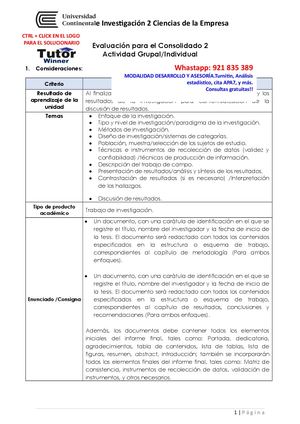 Tw Taller De Investigacion 2 Ciencias De La Empresa C2