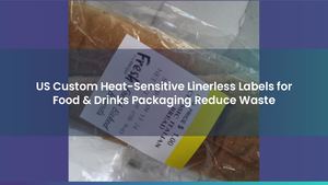 US Custom Heat-Sensitive Linerless Labels for Food & Drinks Packaging Reduce Waste