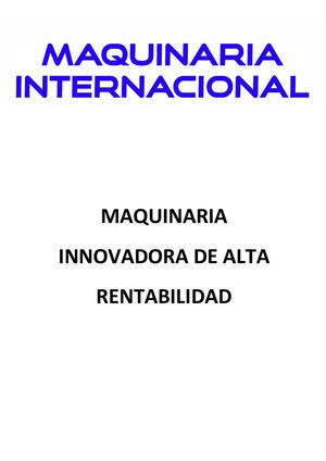 Catálogo MAQUINARIA INTERNACIONAL NCM Noviembre 2024