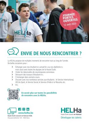 Envie de nous rencontrer ? Tous les rendez-vous HELHa