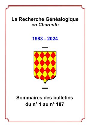 Sommaires Bulletins AGC n°1 à 187
