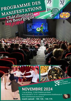 Programme Manifestations Novembre 2024 Châtillonnais Côte D'or Bourgogne
