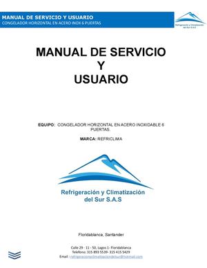 Manual Del Usuario Congelador 6 Ptas