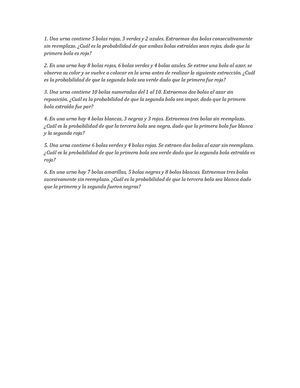 Problemas Probabilidad Urnas