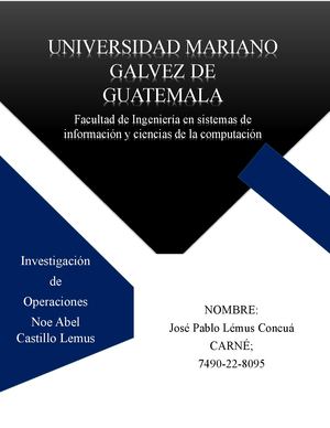 Entrega Final Texto Paralelo Investigacion De Operaciones