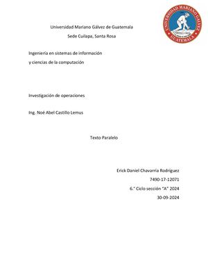 Texto Paralelo Investigación de operaciones