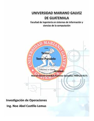 Texto Paralelo Investigacion De Operaciones